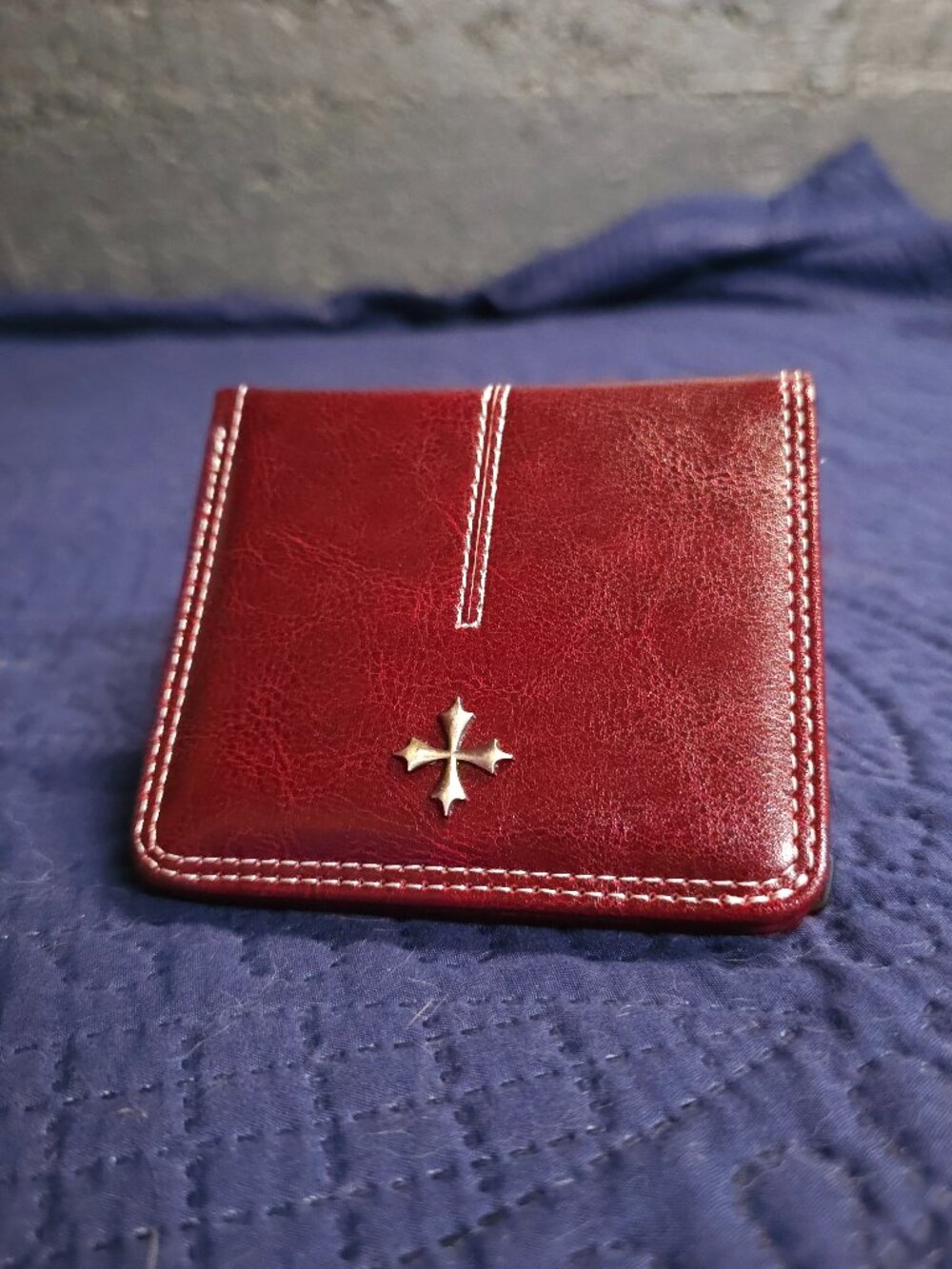 Cross Snap bifold leather Wallet – Burgundy (OS